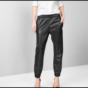 Leather-like joggers